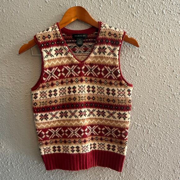 Harolds Merino Wool Angora Blend Sweater Vest Size XS - Picture 1 of 3